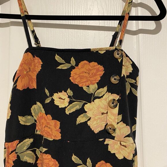 Y2K Xhilaration VNTG Dress Size S Black Floral Spaghetti Strap Fairy Grunge Sz S - Picture 2 of 9